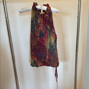 Weston Wear Red and Purple Sleeveless Tie Front Tank Top